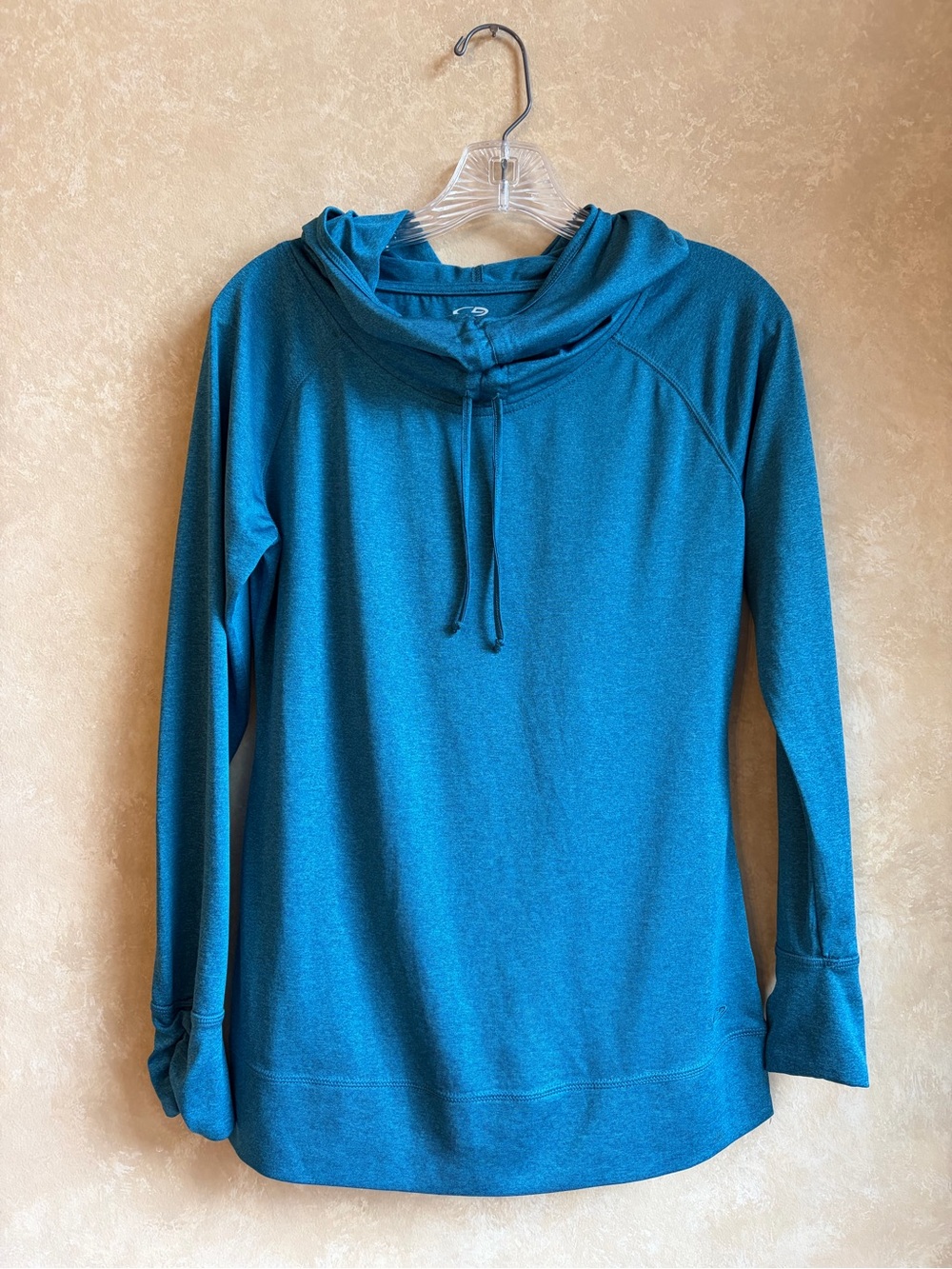 Champion Blue C9 Women's Longsleeve Top with Hoodie Size S